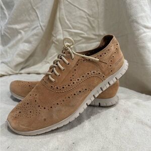 Cole Haan Women’s Zerogrand Lace Up Wingtip Oxford Light Brown size 8